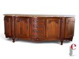 an image of a wooden sideboard with a marble top