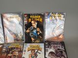 a lot of comic books that are on the table
