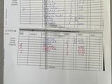 two sheets of paper with numbers on them on a table