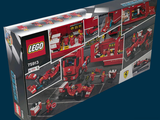 a box of legos with a picture of a race car in it