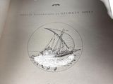 a book with a drawing of a boat on it