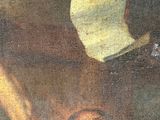 an image of a painting of a man on a cross with a woman holding a baby
