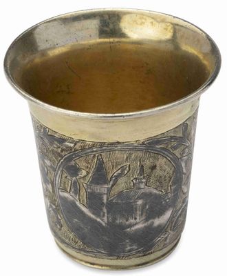 Gobelet Russe EN Argent DorÉ ET NiellÉ