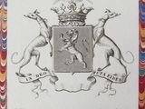an image of a picture of a coat of arms with animals on it