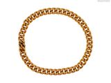 un bracelet à chaîne en or avec un fermoir sur fond blanc