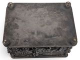 an old metal box on a white background with a white background
