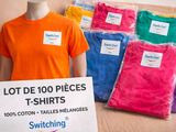 a lot of t - shirts on display in a store