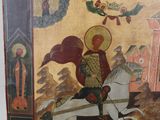 an image of a painting of a man on a horse on a wall