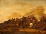 an image of a painting of a group of men on horses