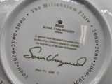 a white plate with a picture of a man on it