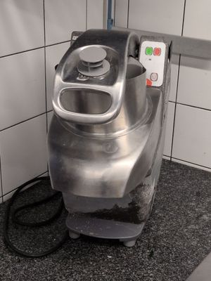 an image of a stainless steel blender in a kitchen