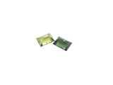 a pair of green tourmaline gems on a white background