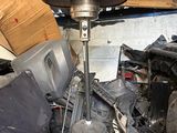 a large pile of junk in the back of a truck