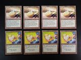 six cartes d'un jeu de cartes sur lesquelles figure l'image d'un homme tenant un bol de nourriture
