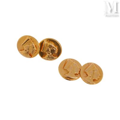 Boutons de manchettes Paire de boutons de manchettes en alli…