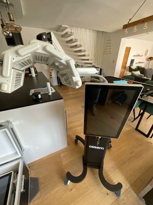 a tv that is sitting on a stand in the living room