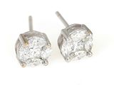 pair of diamond stud earrings on a white background