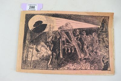 une image représentant un dessin d'un homme sur une échelle