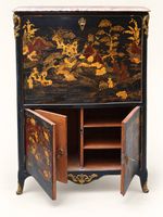 Secrétaire à abattant en bas d’armoire en vernis européen à … (photo 4)