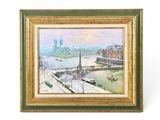 painting of a view of the eiffel tower in paris