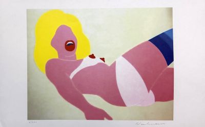 an image of a painting of a woman laying on her stomach