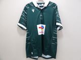Polo adidas vert à col blanc et rayures blanches