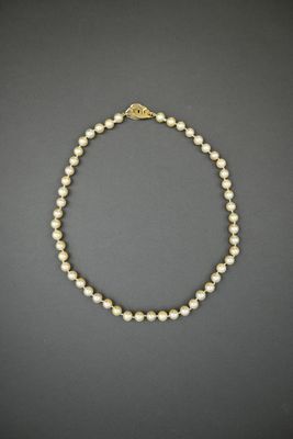 Collier de perles de culture choker (7,5 mm). Important ferm…