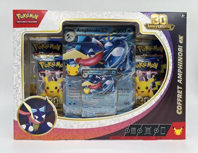 a box of pokemon cards that are in the box