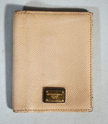 DOLCE GABBANA Porte carte en cuir rose