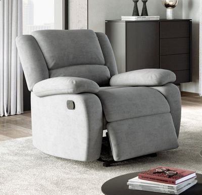 Fauteuil relax manuel VALIA, en microfibre gris - Dimensions…