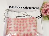 paco rabanne handbag in a gift box with a pink flower