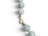 green jade beaded necklace with gold clasp