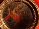 a picture of a picture of a woman in a red dress