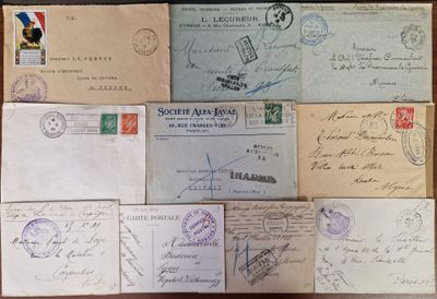 many old letters and envelopes on the table