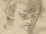 un dessin représentant la tête d'une jeune fille aux yeux fermés