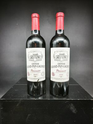 deux bouteilles de vin rouge posées sur une table noire
