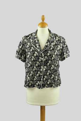 SOULEIADO. Chemise à manches courtes noire imprimée florale … - Photo 1