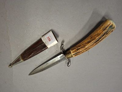 Petit COUTEAU de BOTTES ALLEMAND, poignée en bois de cervidé…