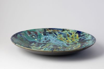 Henri PLISSON (1908-2002) Grand plat circulaire en céramique…