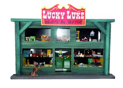 a toy store with a toy mouse in front of it