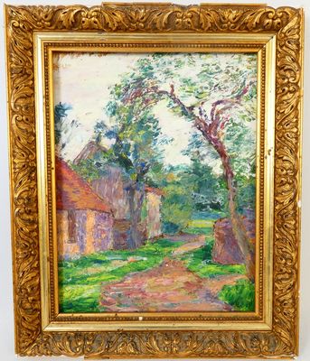 an image of a painting hanging on the wall of a room