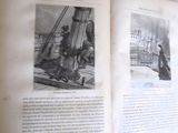 an open book with a picture of a man on a boat