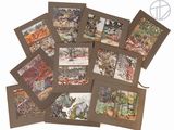 a lot of cards that have pictures of trees on them