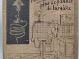 an old book with a picture of a woman in the kitchen