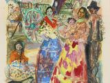 an image of a painting of a group of people in a field