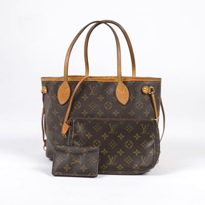 sac fourre-tout en toile et cuir monogramme louis vuitton