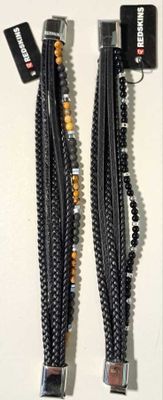 16 / Lot de 2 bracelets en cuir et perles - REDSKINS - …