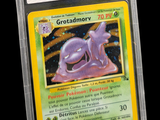 gros plan d'une carte pokemon dans un étui en plastique