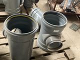 many different types of duct fittings on a pallet