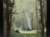 une photo d'un tableau représentant une personne dans les bois